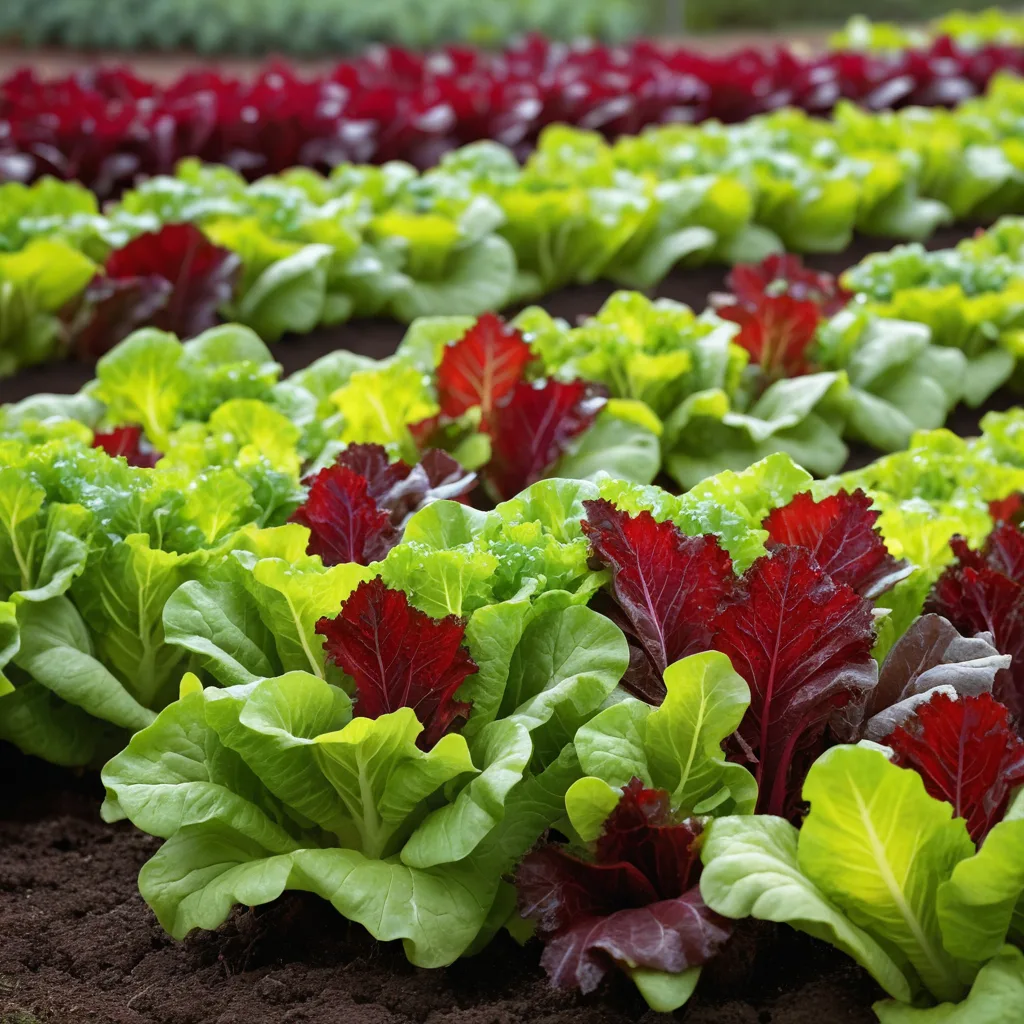 Rows of lettuce